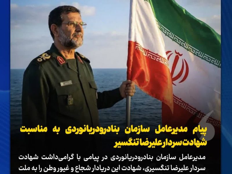 پیام مدیرعامل سازمان بنادرودریانوردی به مناسبت شهادت سردار علیرضا تنگسیری