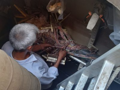 تعویض مفصل ۱۸۰۰ زوجی کابل مرکزی گنبد پس از آبگرفتگی