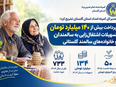 ۷۸۳ سالمند و عضو خانواده‌های سالمند گلستانی در مسیر اشتغال قرار گرفتند